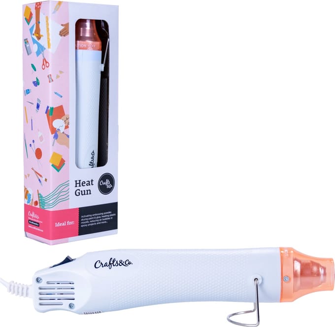 Crafts&Co Heteluchtpistool op Netstroom - Heatgun - Warmtepistool Verfbrander - DIY - Hobby - 200°C - 300W - Wit