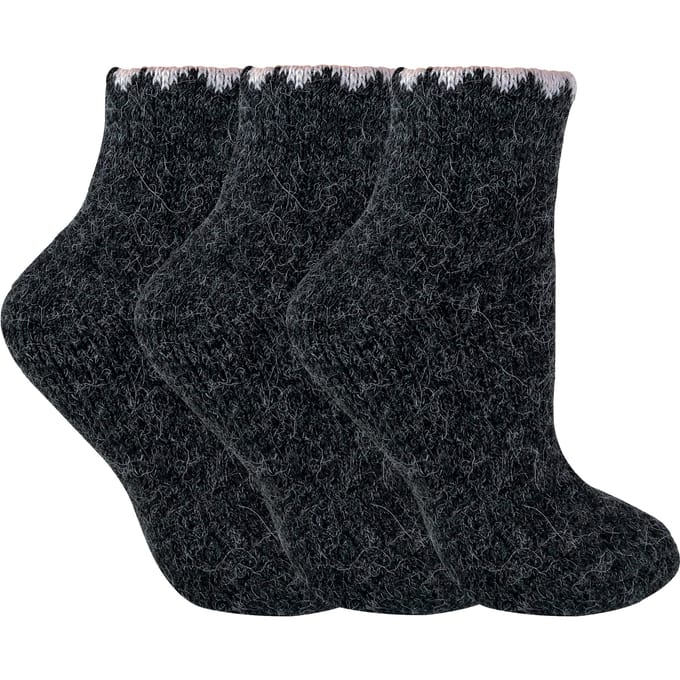 3 Paar Dames Korte Alpaca Wol Vochtregulerende Sokken