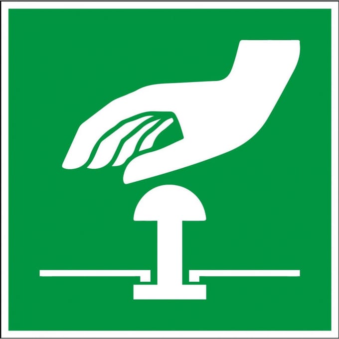 Noodstop bord, kunststof, E020 200 x 200 mm