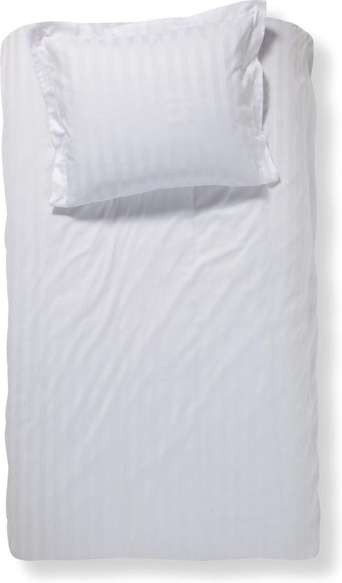 Damai Linea - Dekbedovertrek - Eenpersoons - 140 x 200/220 cm - Wit + 1 kussensloop 60x70