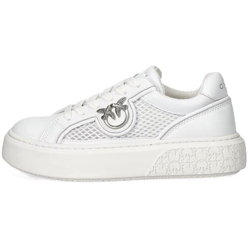 PINKO Witte Kalfleren Bos Taurus Platform Sneakers