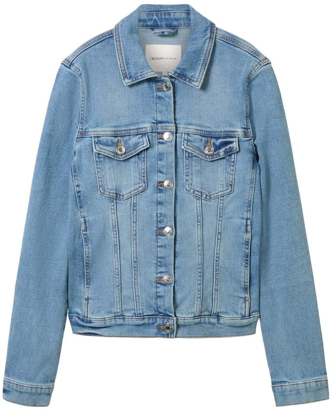 TOM TAILOR Dames Spijkerjack Regular Fit Gewassen Ontwerp Denim Blouson met Biologisch Katoen