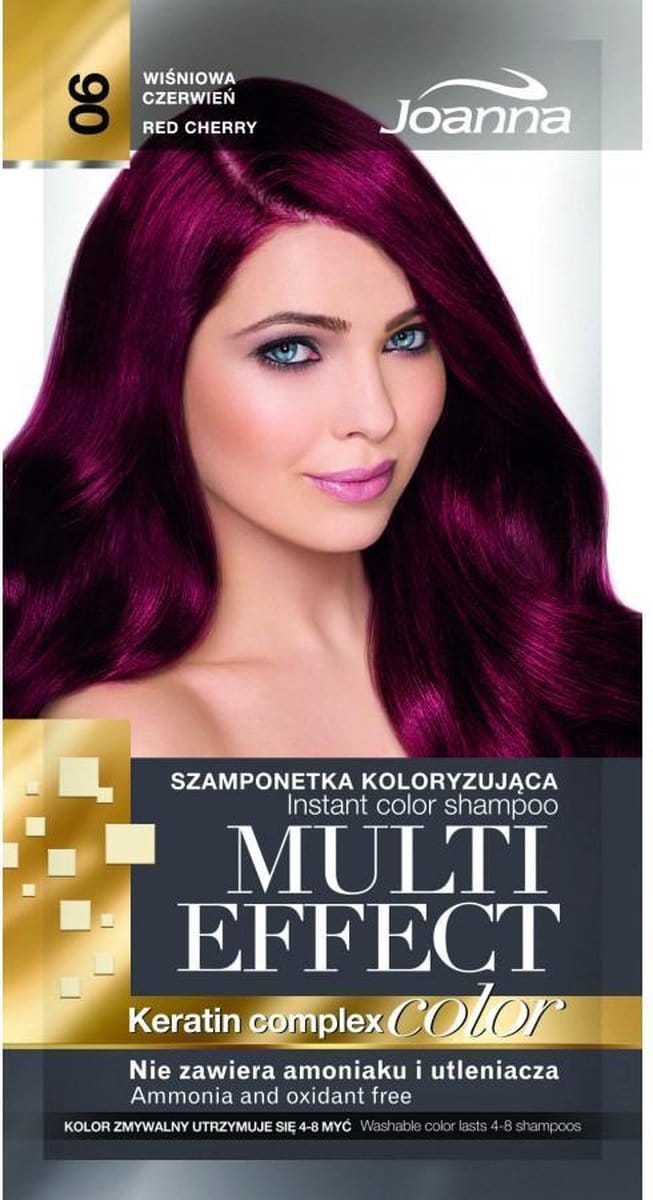 Joanna - Multi Effect Keratin Complex Color Instant Color Shampoo 06 Cherry Red 35G