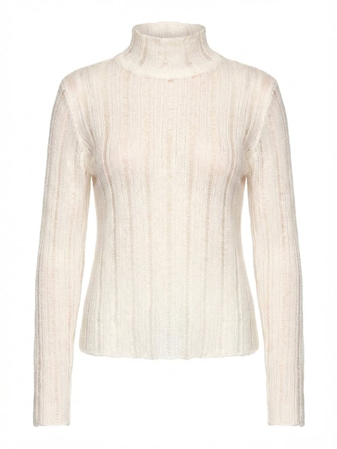 OMBRE Trui - Loose Fit - Wol - Lange Mouw Ecru ONESIZE