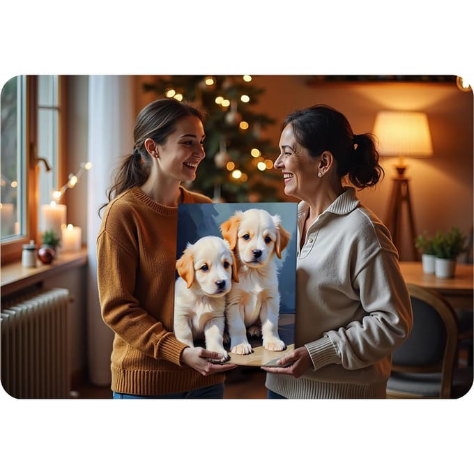 Schilderen op nummer 40x50 cm Massido Puppies