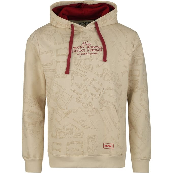 Harry Potter Trui met capuchon - Marauder's Map - S tot XXL - zand