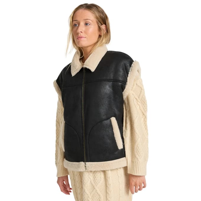 Vrouwelijke faux shearling jas Billabong Night Light