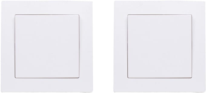 Benson Wandcontactdoos - 2x - schakelaar - inbouw - wit - 80 x 80 mm - 250V AC/10A