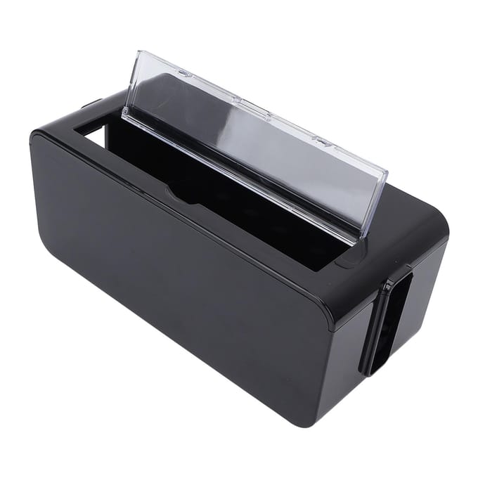 Boîte de rangement pour prise de courant, boîte de rangement en plastique, anti-poussière, pour la maison, taille moyenne, noir black