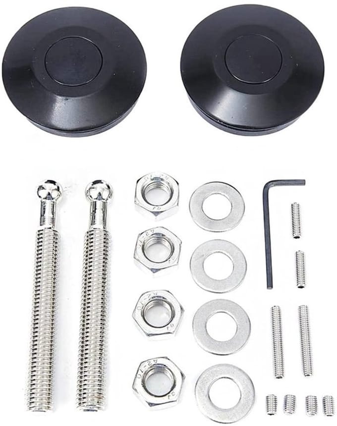 Allecto - Universele Release Latch - Auto Hood Pins - Zwart Aluminium