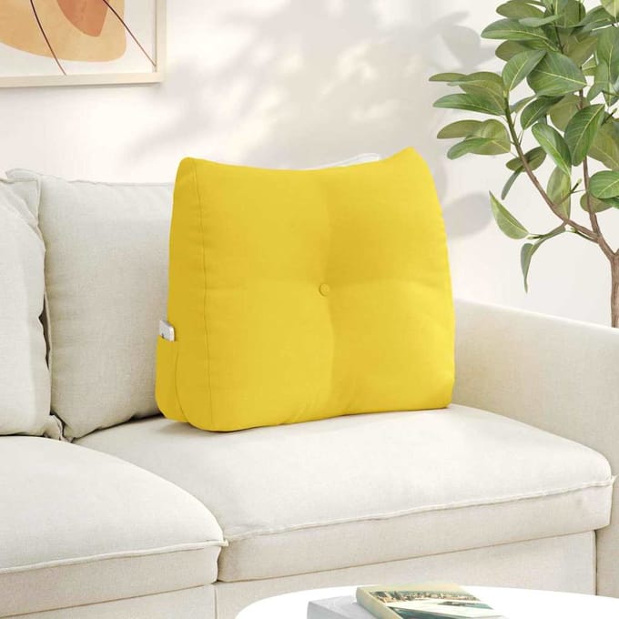 vidaXL - Rugkussen - Licht - Geel - 60 - x - 24 - x - 50 - cm - Stof