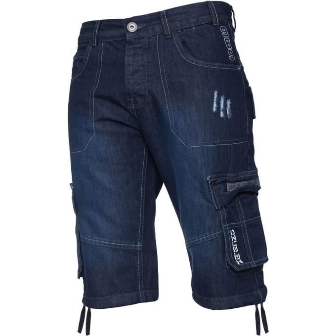 Enzo Heren Cargo Combat Denim Short