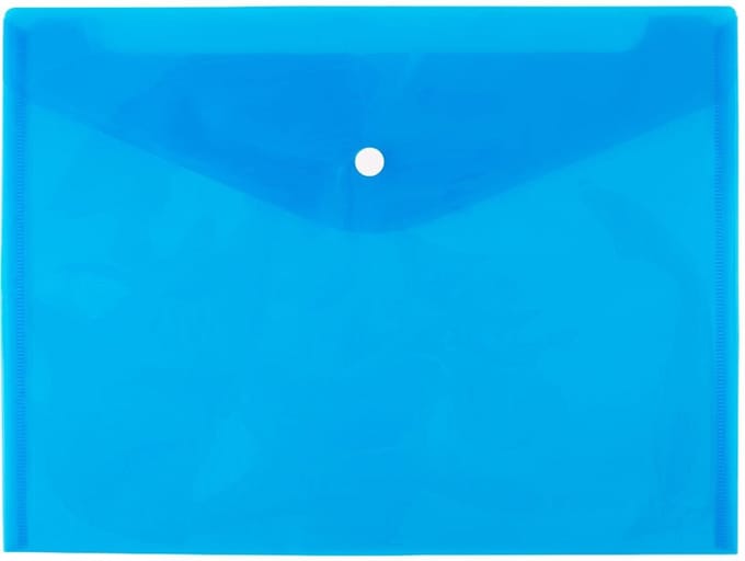D.rect A4 Map met Klep, Transparant Blauw, 180µm