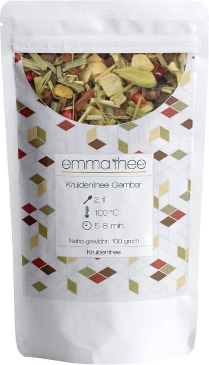 Kruidenthee Gember 500 Gram - Losse Thee - Puur & Natuurlijk - Pittig & Verwarmend