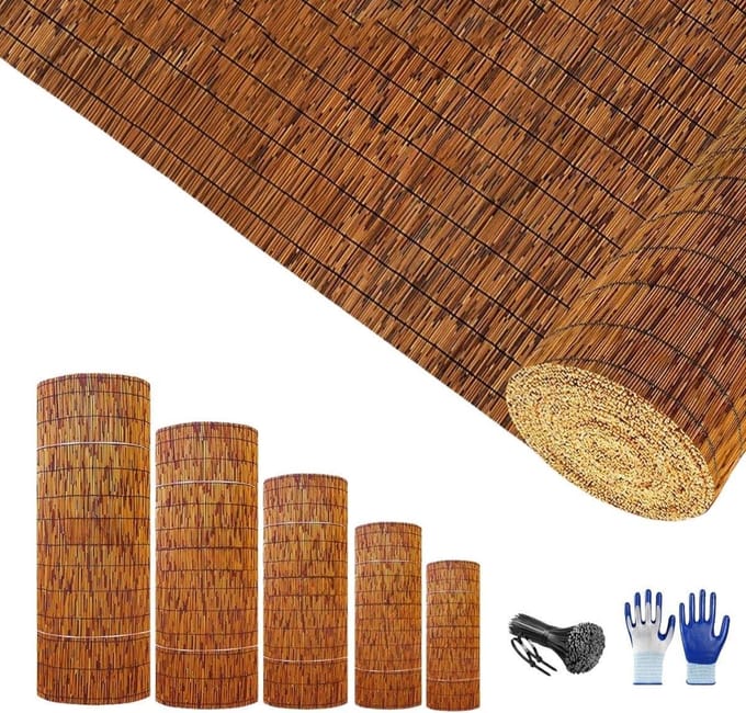 Tuin Scherm - Privacy Mat - Buiten Leven - Dubbellaags Dicht - 180x750cm - Natuurlijk
