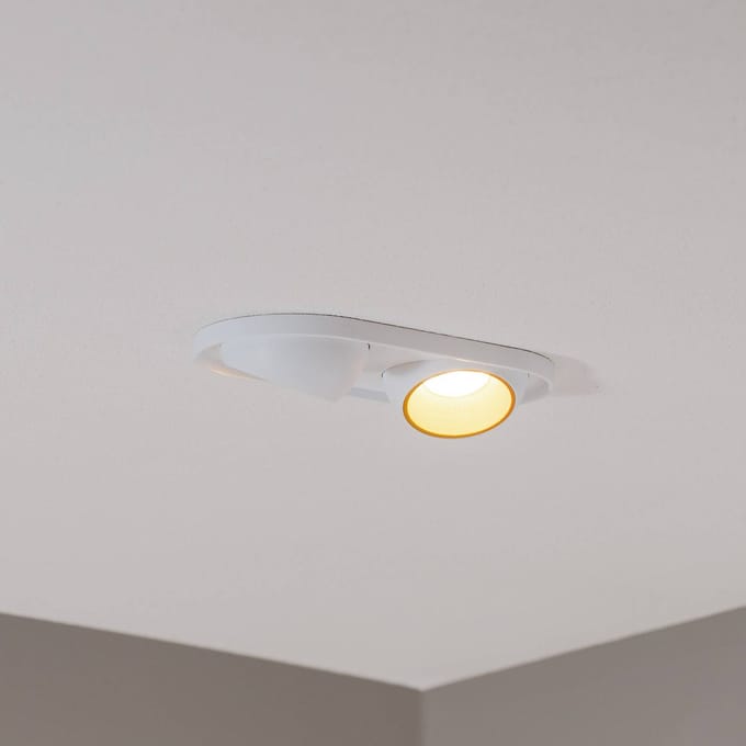 Bega LED inbouwspot Studio Line, wit/messing, 2-lamps.