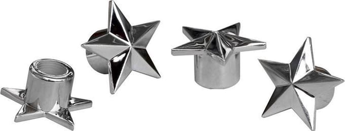 Simoni Racing Set ventielkapjes 'Chrome Star' - Chroom