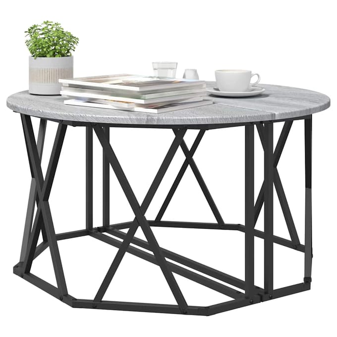 vidaXL - Salontafel - Grijs - Sonoma - 80 - x - 80 - x - 42 - cm