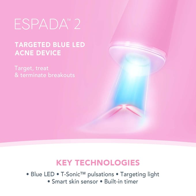 FOREO ESPADA 2 Blauw LED Licht 30-seconden behandeling tegen onzuiverheden - Pearl Pink