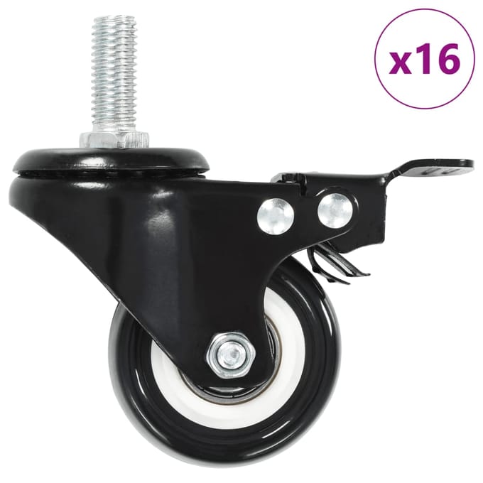 vidaXL - Zwenkwielen - 16 - st - met - remmen - 50 - mm