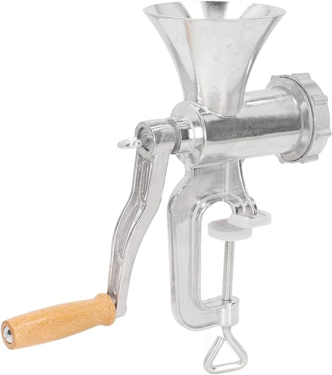 Handmatige Vleesmolen - Keukenmolen Worstmaker - Vlees Malen - Aluminiumlegering Constructie - Max 5cm Klem - Zilverkleurig