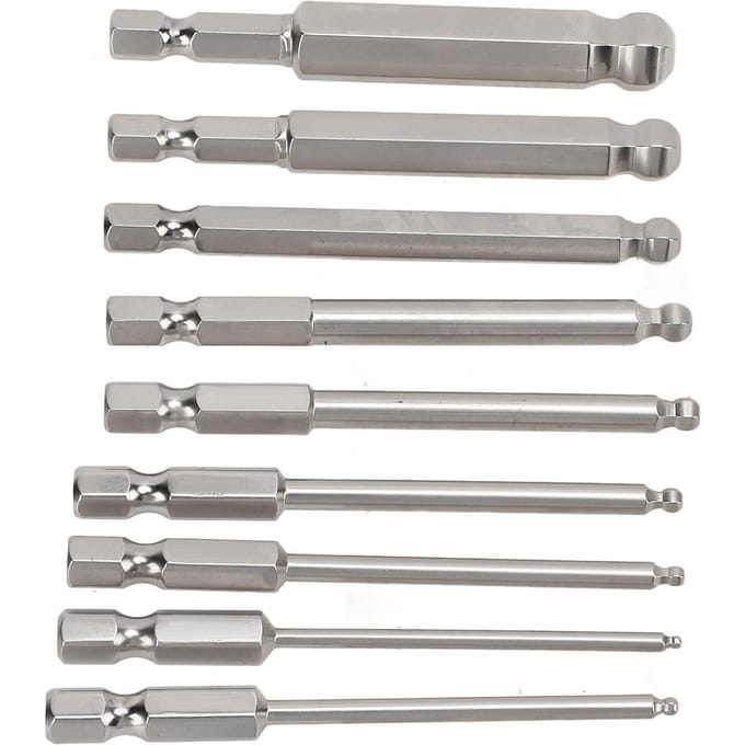 9 stuks 75 mm Magnetische Schroevendraaier Bit Set Kogelkop 1/4 Inch Zeskant Schacht Zeskant Schroevendraaier Boorbit Set
