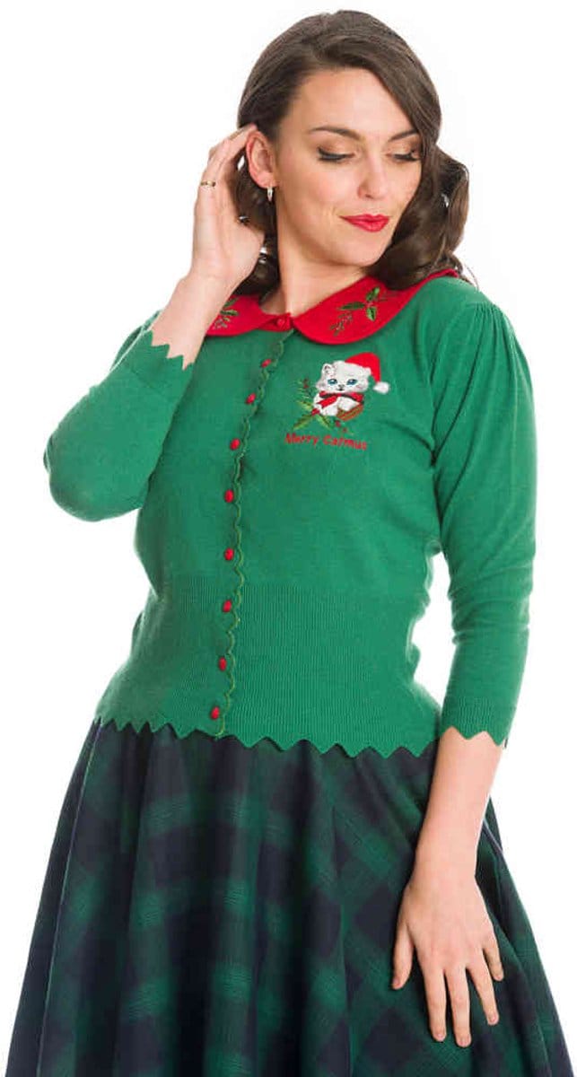 Dancing Days - MERRY CATMUS Cardigan - 4XL - Groen