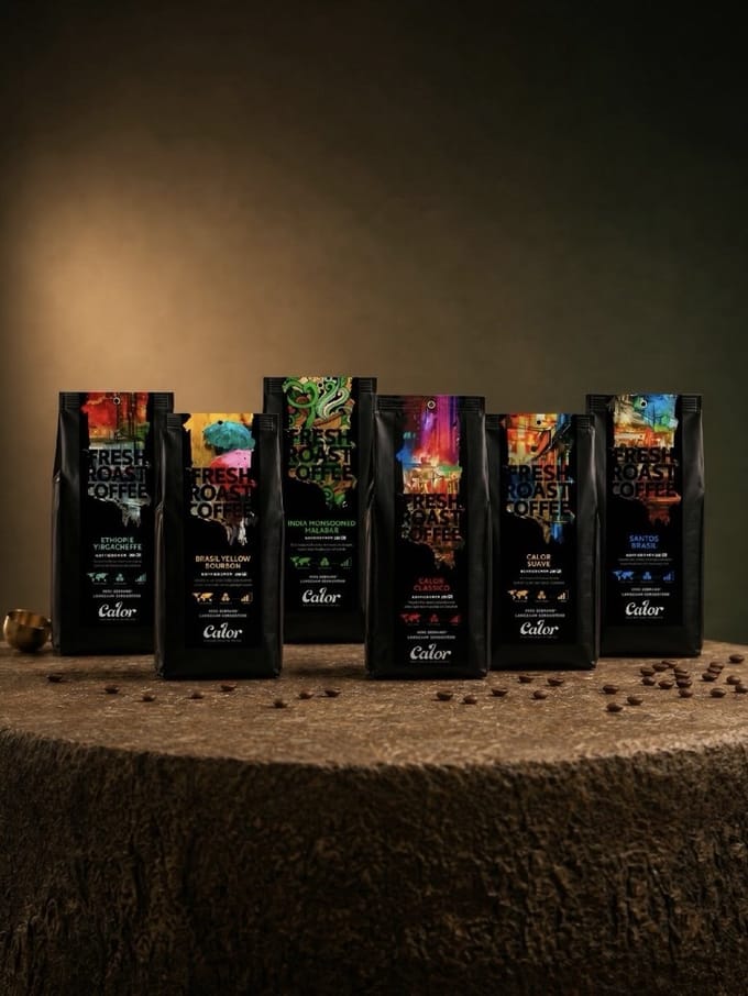 Calor Single-Origin Proefpakket - 6 x 250 g - 100% Arabica - Vers gebrand