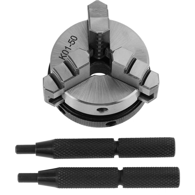 Mandrin manuel à spirale K0150 de 50 mm, mini mandrin manuel pour le travail du bois avec 3 mâchoires et filetage de montage