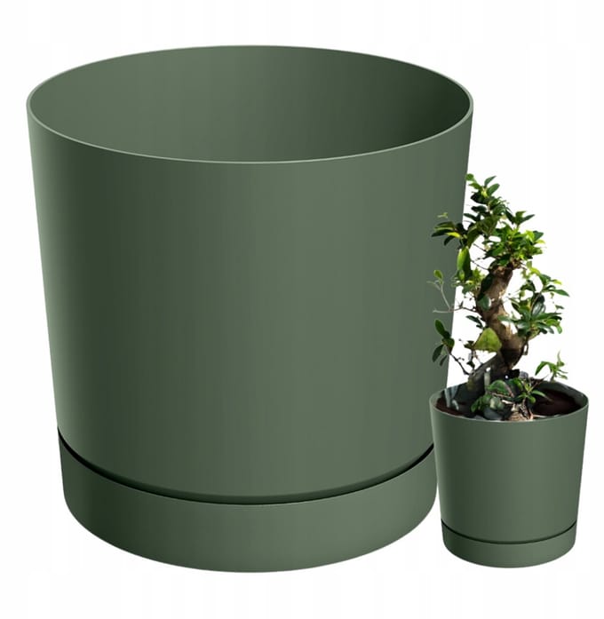 TUBO P bloempot met voet 30 cm - Green Pine