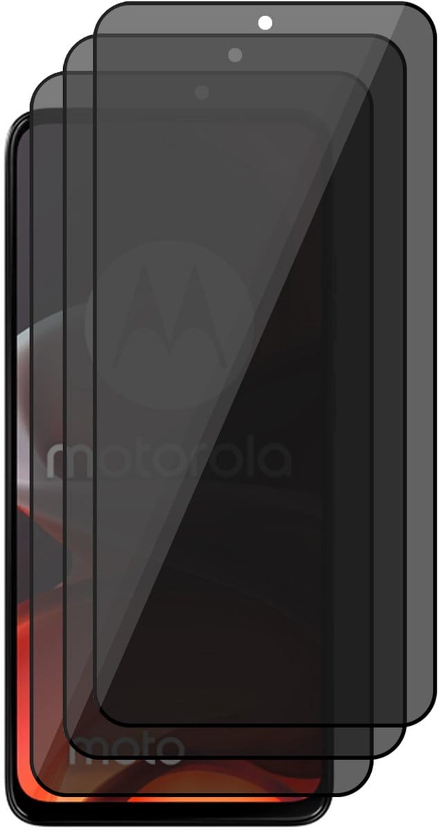 Privacy Screenprotector geschikt voor Motorola Moto G05 / G15 / G15 Power / E15 - 3x Volledig Dekkend Glas Screen Protector