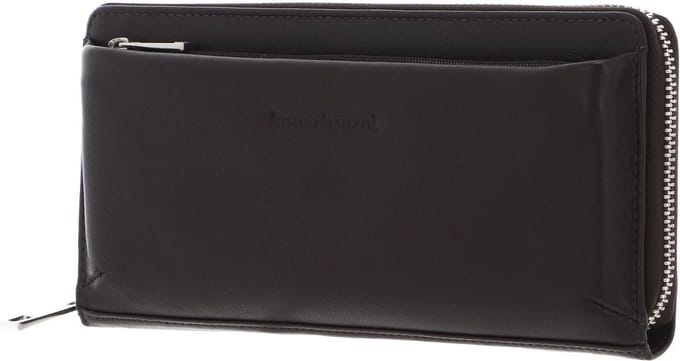 bruno banani Leren Portemonnee Zip Around Wallet Brown Donkerbruin