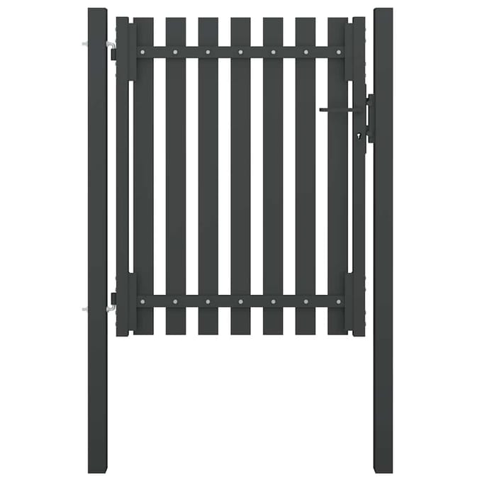 vidaXL - Tuinhekpoort - staal - 100x100 - cm - antraciet
