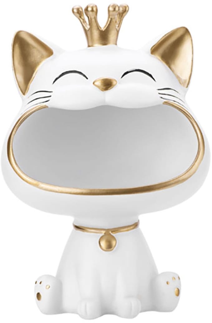 TechKidz, Binnenhuisdecoratie Model King Cat met grote glimlach, Wit