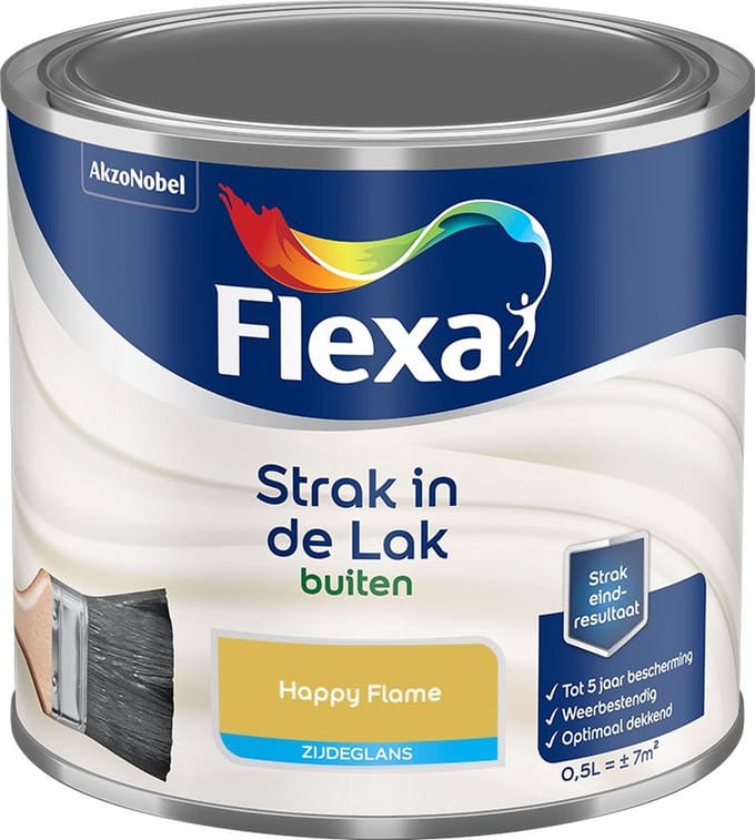 Flexa - Strak In De Lak Buitenlak Zijdeglans - Happy Flame - Mengverf - 500 Ml