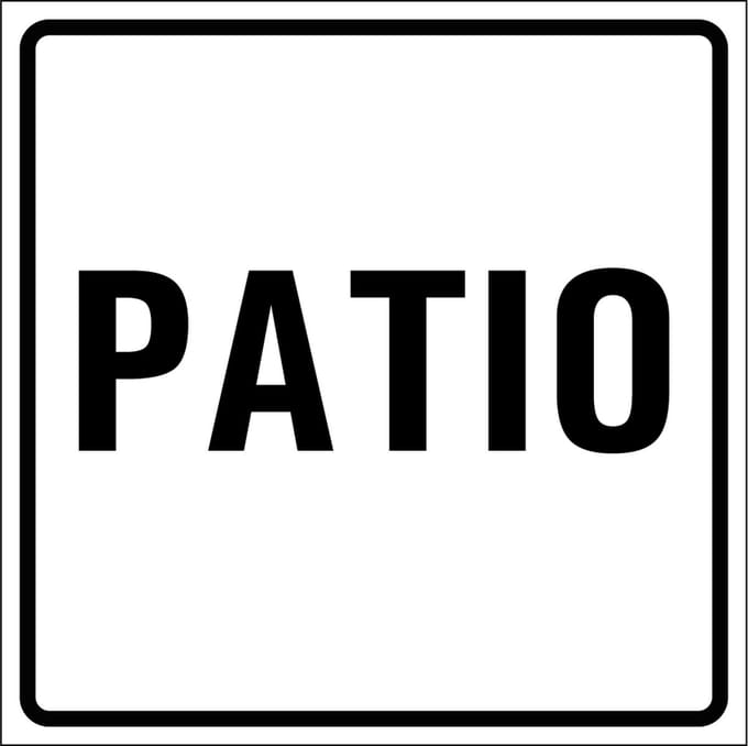 Patio sticker, wit zwart 300 x 300 mm