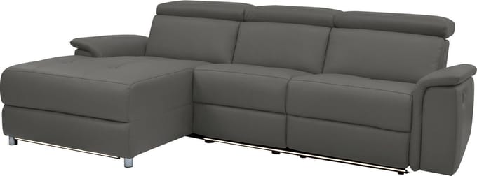 Pareli-Sofa 3-zits Links - Handmatige Relax - Grijs PU
