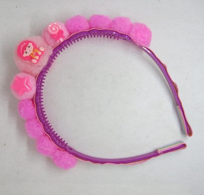 ZoeZo Design - haarband - diadeem - roze - pompoms