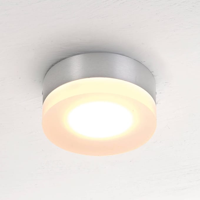 Bopp LED plafondlamp One, aluminiumkleurig, Ø 9 cm, metaal