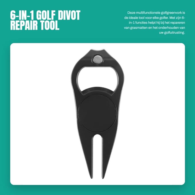 Dailygoods - 6-in-1 Golf Divot Repair Tool voor Golfers