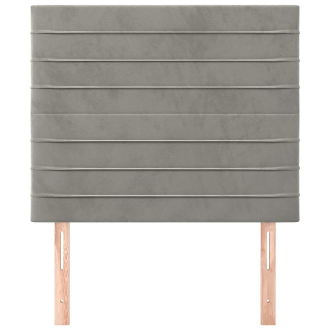 vidaXL - Hoofdbord - lichtgrijs - 100x5x118/128 - cm - fluweel