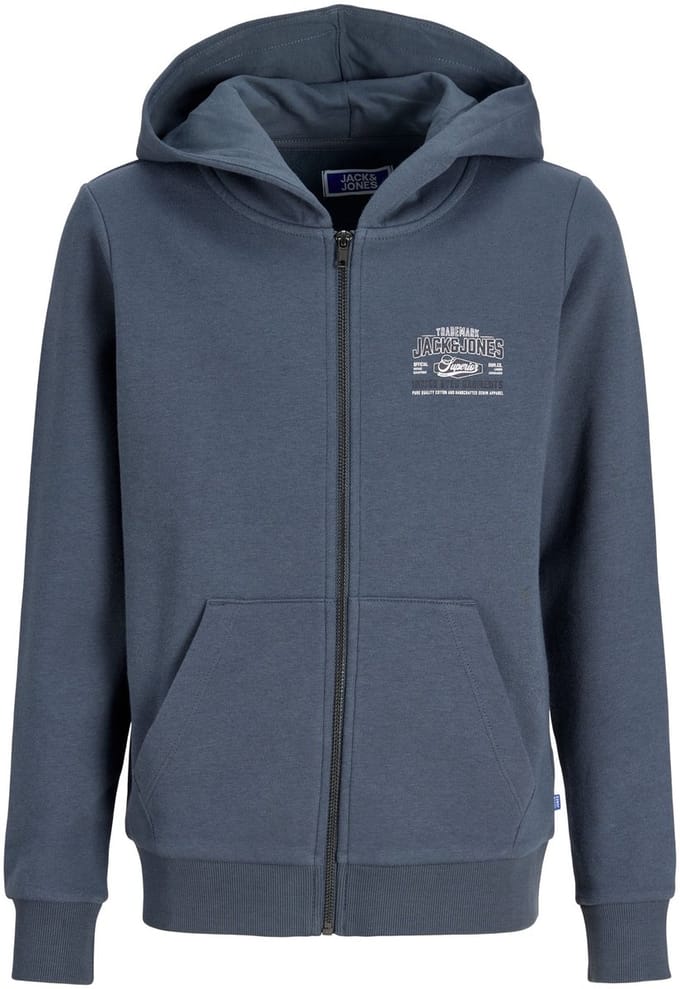 Jack & Jones Kids Logo 2col Sweatshirt Met Rits Blauw 8 Years Jongen