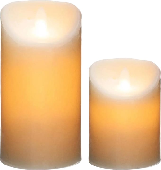 Led stompkaarsen set - 2x stuks - Warm licht - 10 en 20 cm