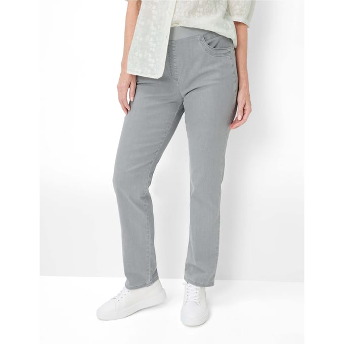 Raphaela by Brax Dames Jeans  Style CARINA FUN VERY LIGHT GREY,SLIGHTLY USED, denim lichtgrijs, maat 36