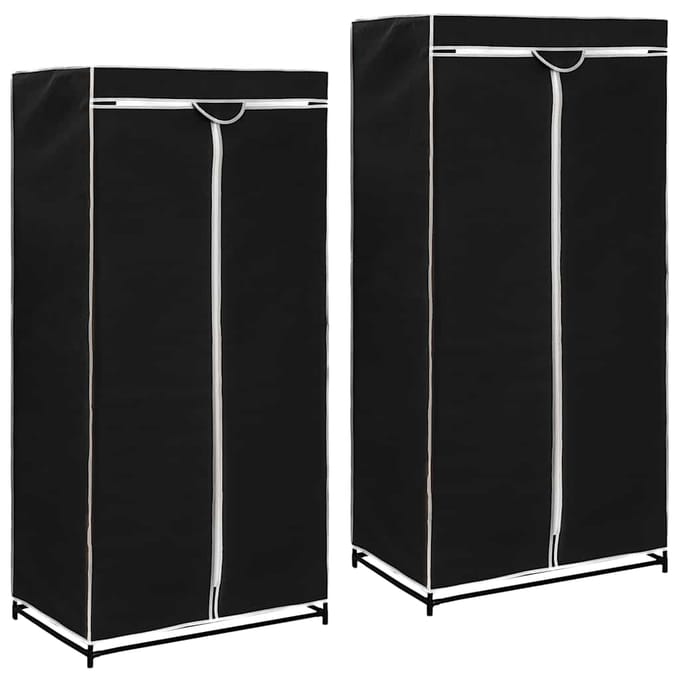 vidaXL - Kledingkasten - 2 - st - 75x50x160 - cm - zwart