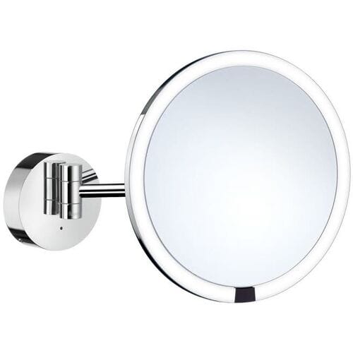 Smedbo Outline cosmetic mirror wall model with LED lighting, battery operated, 7x magnification