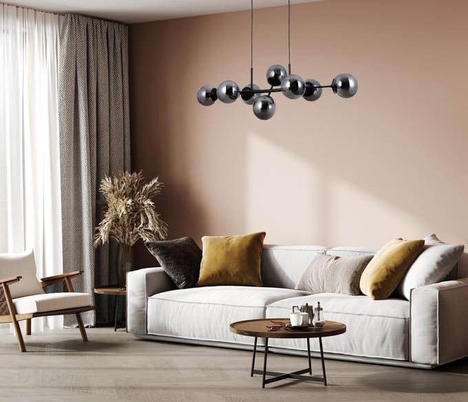 MOLITE Hanglamp PND-1098-8-BL - Stijlvol Zwart Metaal & Glas