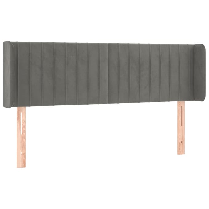 vidaXL - Hoofdbord - LED - 147x16x78/88 - cm - fluweel - lichtgrijs
