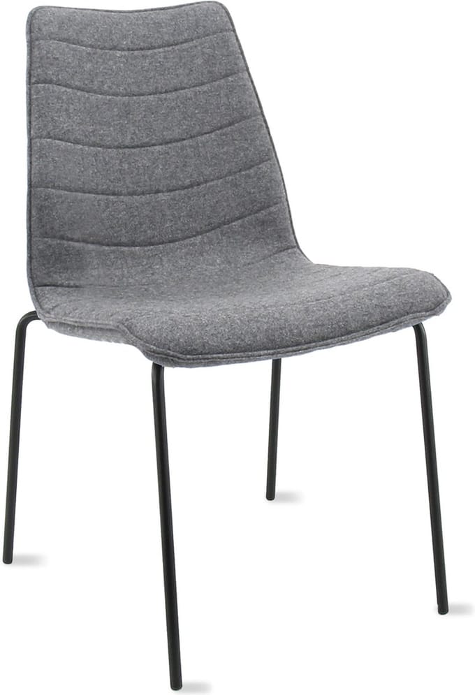 Workliving Verona Eetkamerstoel / Vergaderstoel - Wolvilt Fenice 602 Middengrijs - frame zwart