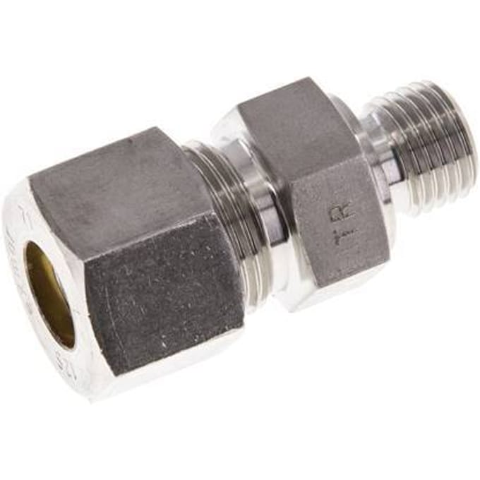 M14x1.5 Buitendraad x 12S RVS Rechte Knelfitting 630 Bar DIN 2353 - FL2S-MO-ST-M14-12-S